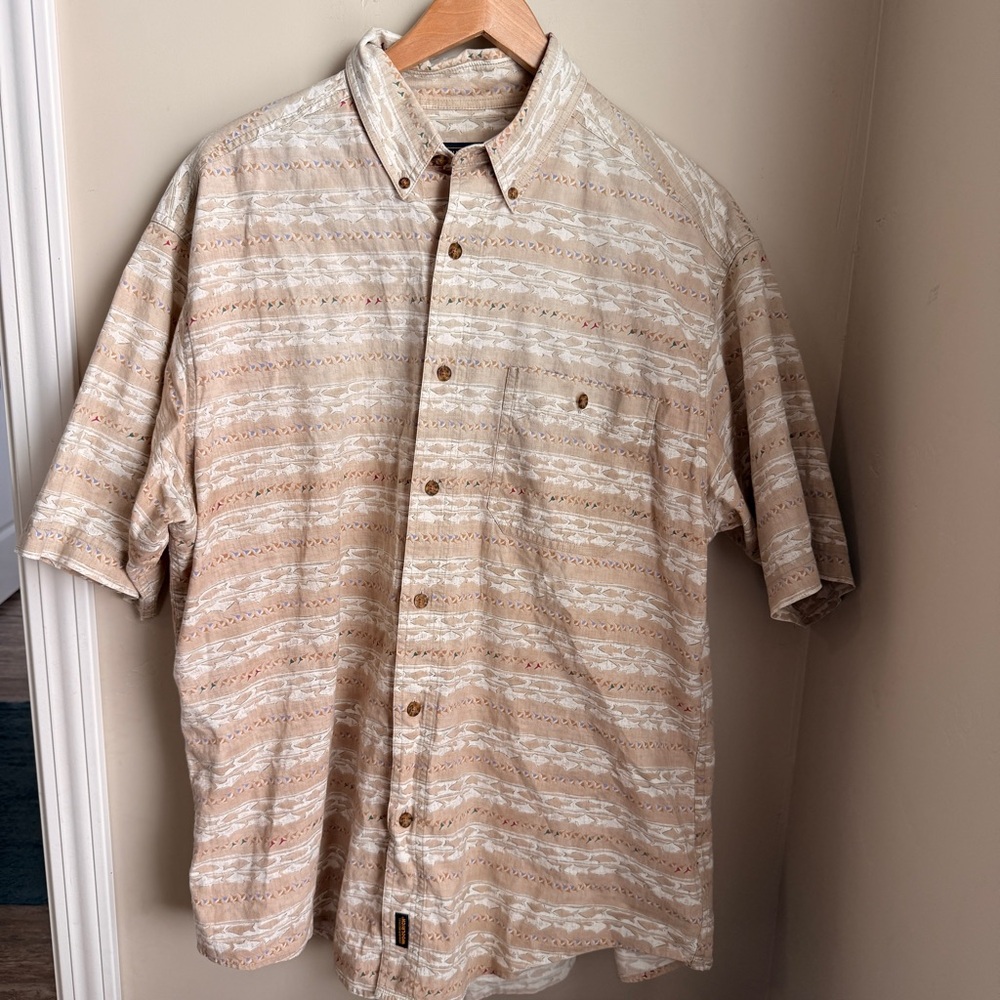 Woolrich Men's Light Brown Patterned Shirt